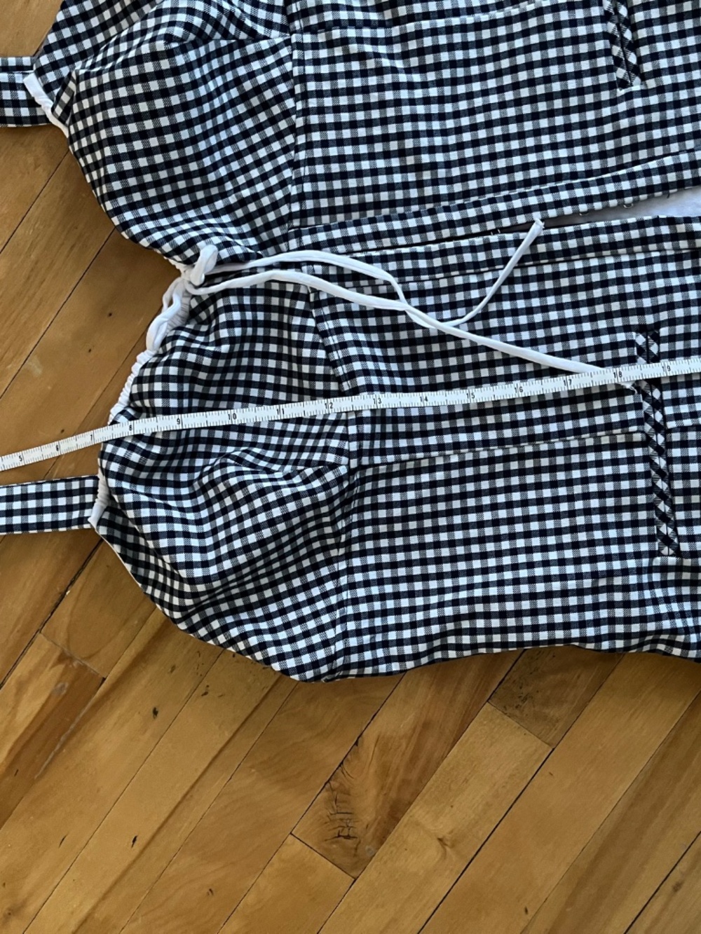 Country western bustier top in navy gingham - Zara XXL NWT - Picture 7 of 7